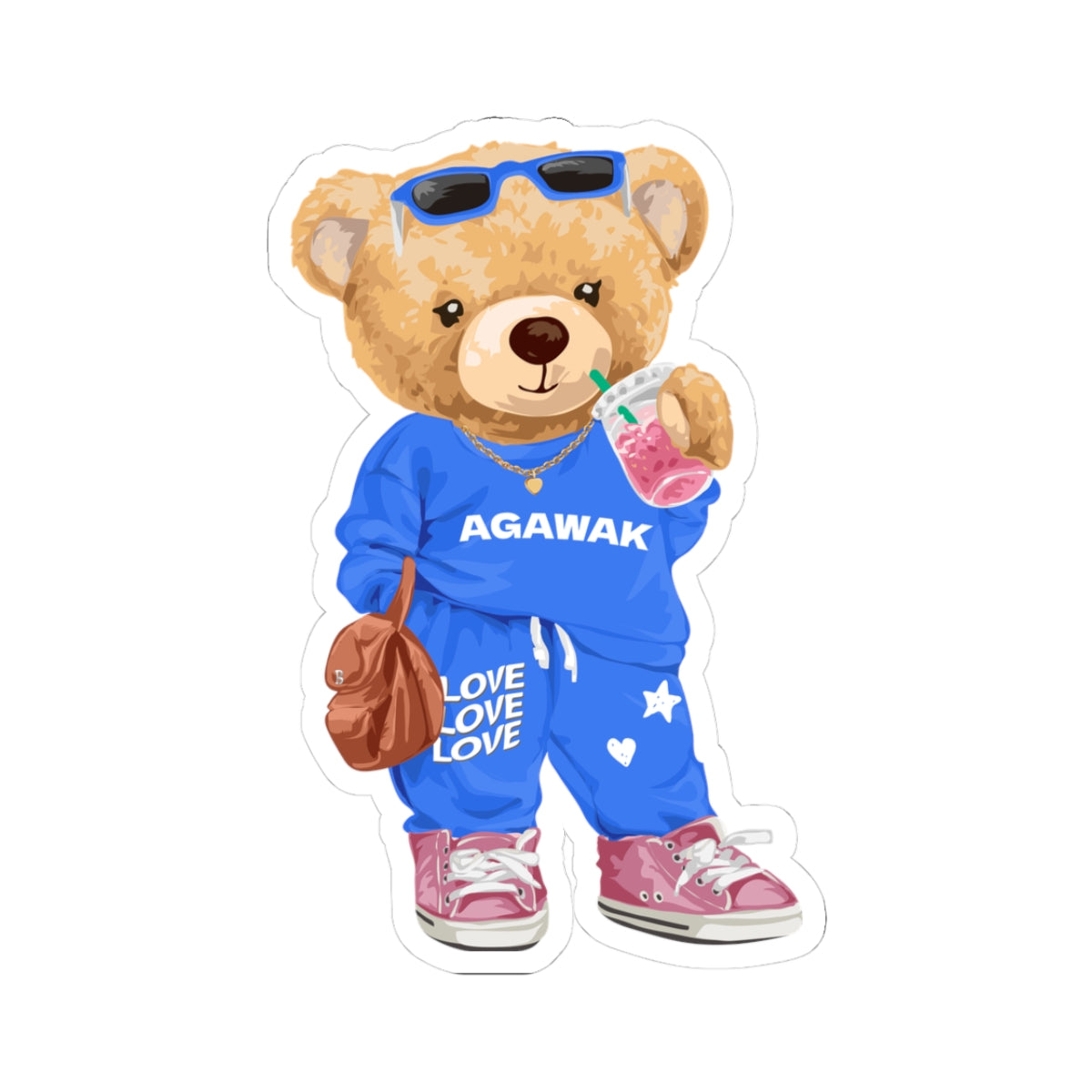 Cute Camp Bear Sticker (Vinyl Sticker)